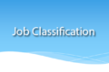 Job Classification Setup